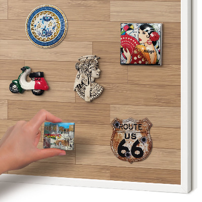 Magnetisch bord van metaal in een witte lijst Houten patroon