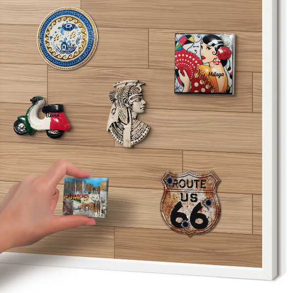 Magnetisch bord van metaal in een witte lijst Houten patroon