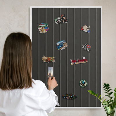 Magnetisch bord van metaal in een witte lijst Paneeltextuur