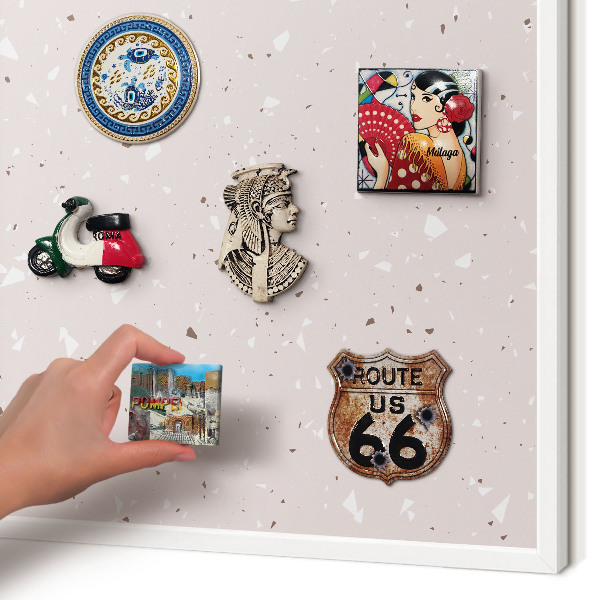 Magnetisch bord van metaal in een witte lijst Modern terrazzo