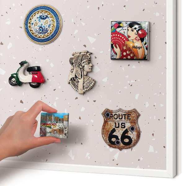 Magnetisch bord van metaal in een witte lijst Modern terrazzo