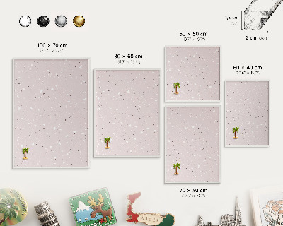 Magnetisch bord van metaal in een witte lijst Modern terrazzo
