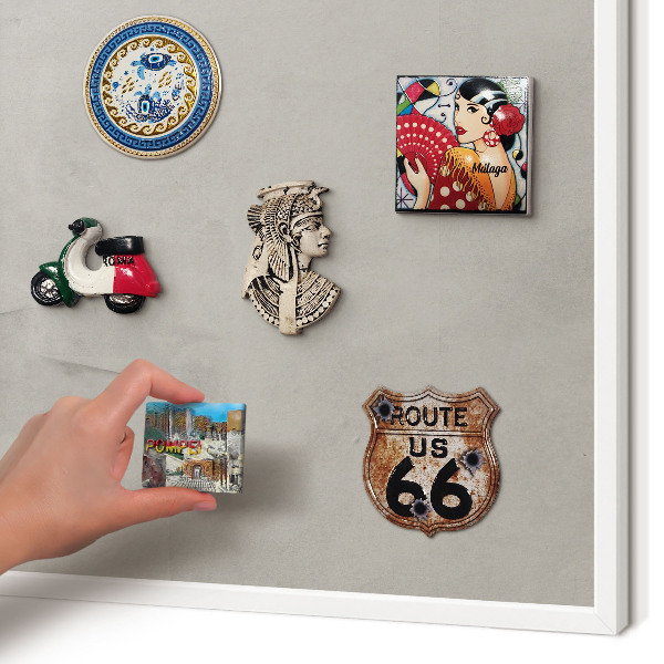 Magnetisch bord voor de muur met witte lijst Grijze achtergrond