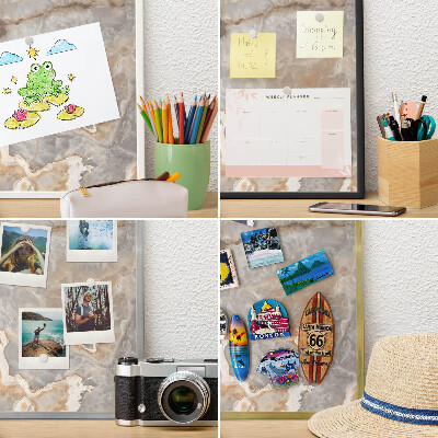 Magnetisch bord voor de muur met witte lijst Marmeren elegantie