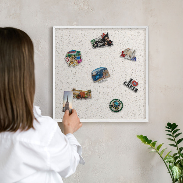 Magnetisch bord voor de muur met witte lijst Kleine puntjes