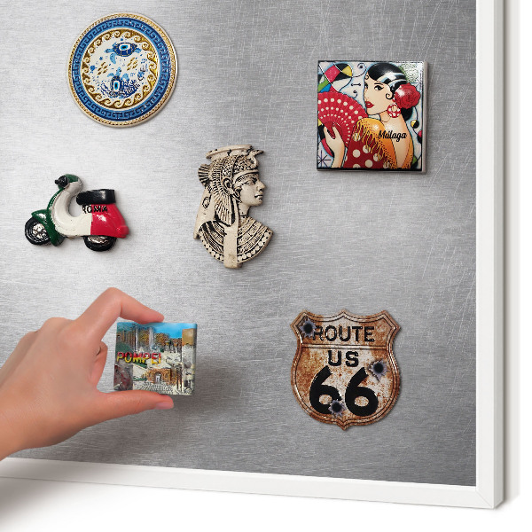 Magnetisch bord voor de muur met witte lijst Metaalachtig oppervlak