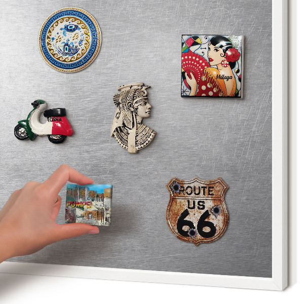 Magnetisch bord voor de muur met witte lijst Metaalachtig oppervlak