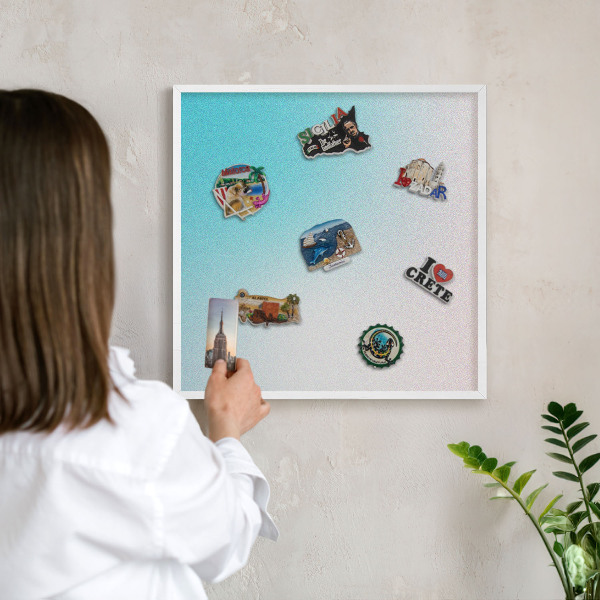 Magnetisch bord voor de muur met witte lijst Pastel abstractie