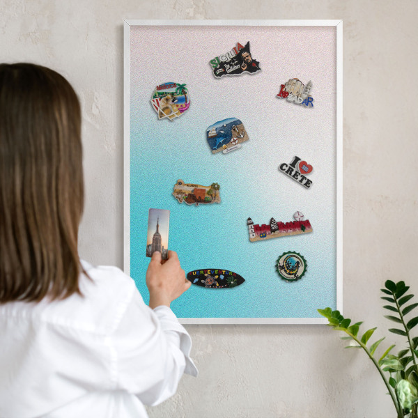 Magnetisch bord voor de muur met witte lijst Pastel abstractie