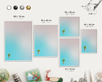 Magnetisch bord voor de muur met witte lijst Pastel abstractie