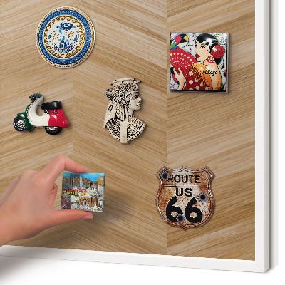 Magnetisch bord voor de muur met witte lijst Houten visgraatmotief