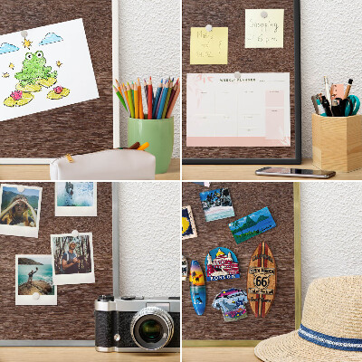Magnetisch bord voor de muur met witte lijst Bruin hout