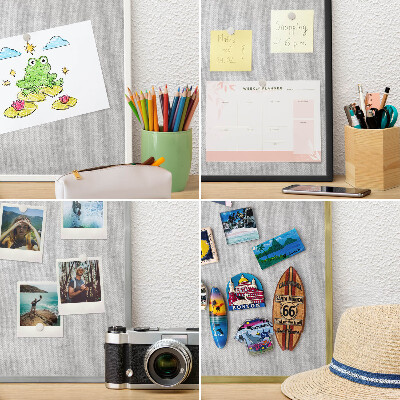 Magnetisch bord voor de muur met witte lijst Subtiele elegantie