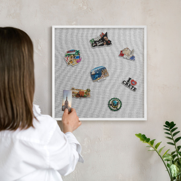 Magnetisch bord voor de muur met witte lijst Subtiele elegantie
