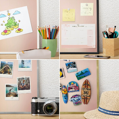 Magnetisch bord voor de muur met witte lijst Zachtbeige