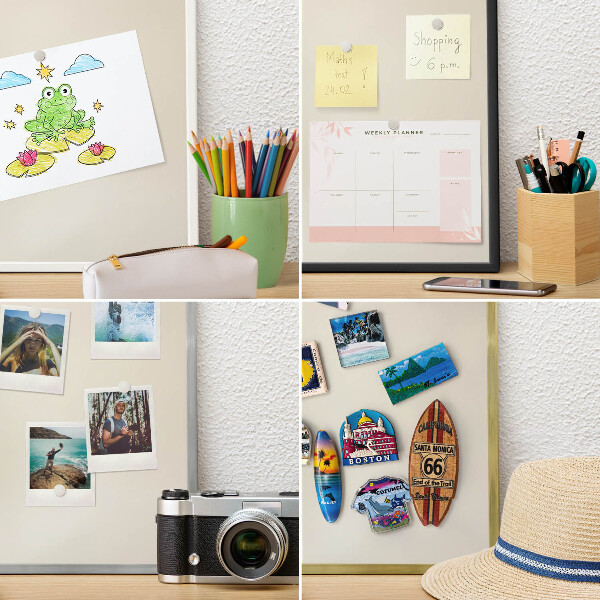 Magnetisch bord van metaal in een witte lijst Misttoon