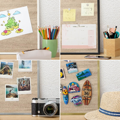 Magnetisch bord voor de muur met witte lijst Houten achtergrond