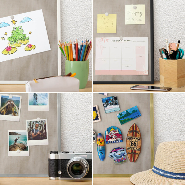 Magnetisch bord voor de muur met witte lijst Beige rustig
