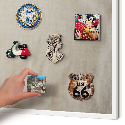 Magnetisch bord voor de muur met witte lijst Beige rustig