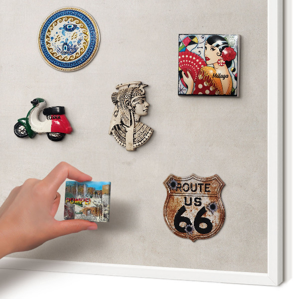Magnetisch bord van metaal in een witte lijst Grijze elegantie