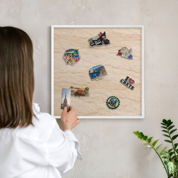 Magnetisch bord voor de muur met witte lijst Natuurlijke elegantie
