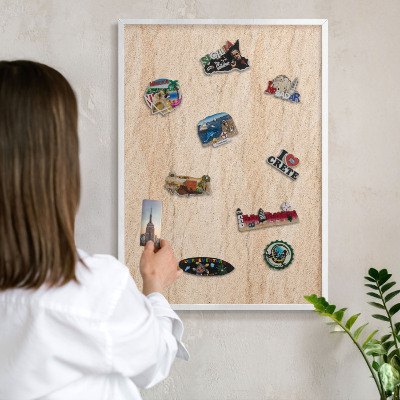 Magnetisch bord voor de muur met witte lijst Natuurlijke elegantie