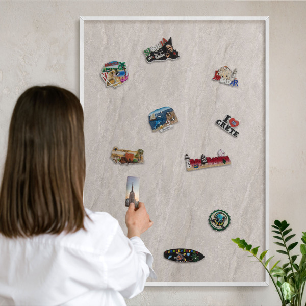 Magnetisch bord voor de muur met witte lijst Verfijnde elegantie