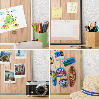 Magnetisch bord voor de muur met witte lijst Houten patroon