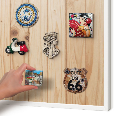 Magnetisch bord voor de muur met witte lijst Houten patroon