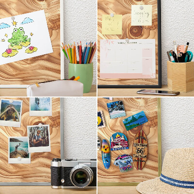 Magnetisch bord voor de muur met witte lijst Houtstructuur