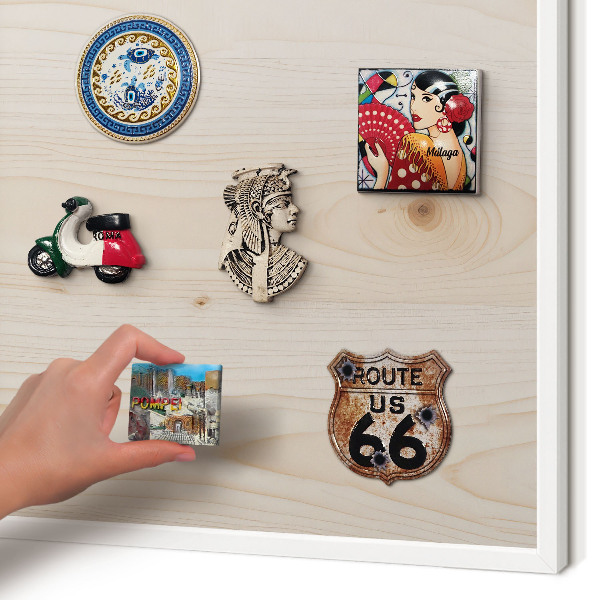 Magnetisch bord van metaal in een witte lijst Houten patroon