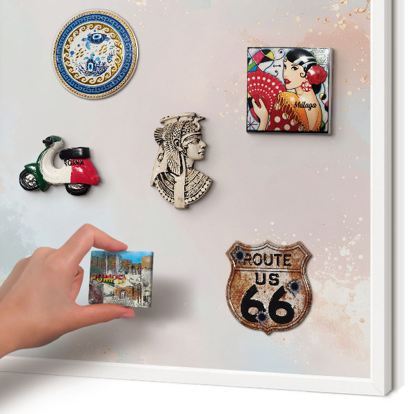 Magnetisch bord voor de muur met witte lijst Pastel harmonie