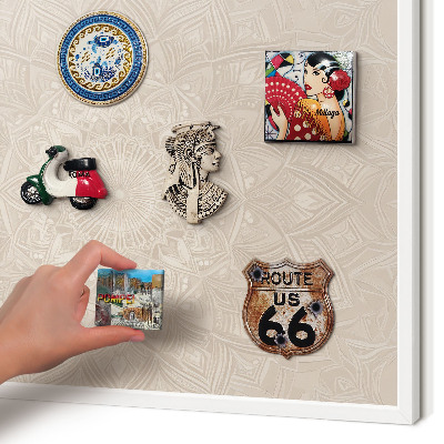 Magnetisch bord voor de muur met witte lijst Decoratieve mandala