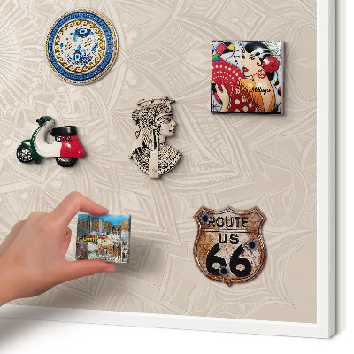 Magnetisch bord voor de muur met witte lijst Decoratieve mandala