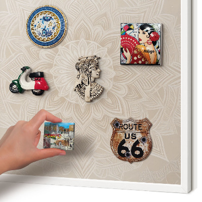 Magnetisch bord van metaal in een witte lijst Mandala-patroon