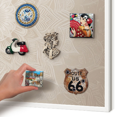 Magnetisch bord van metaal in een witte lijst Mandala-patroon