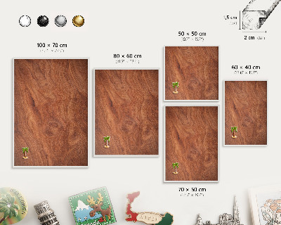 Magnetisch bord voor de muur met witte lijst Houtnerf
