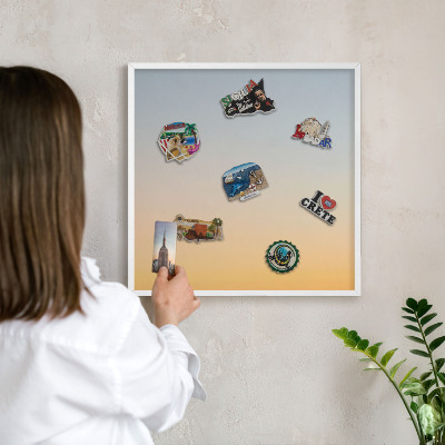 Magnetisch bord voor de muur met witte lijst Pastelkleurige overgang