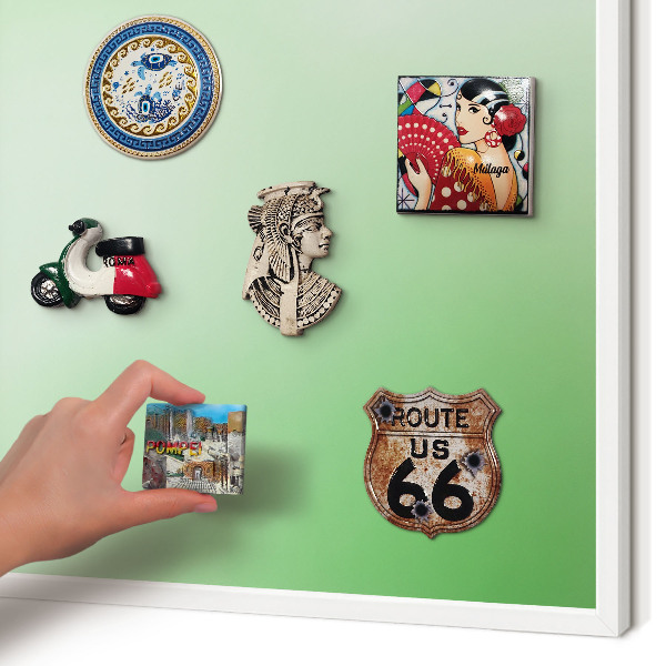 Magnetisch bord van metaal in een witte lijst Groene harmonie