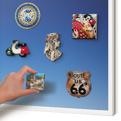 Magnetisch bord van metaal in een witte lijst Blauwe kleurovergangen