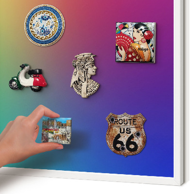 Magnetisch bord voor de muur met witte lijst Regenbooggradient