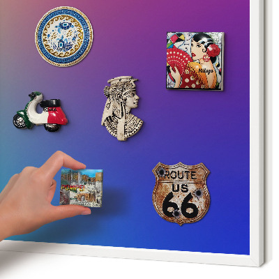 Magnetisch bord voor de muur met witte lijst Regenbooggradient