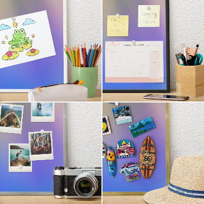 Magnetisch bord voor de muur met witte lijst Subtiele kleurovergang