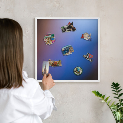 Magnetisch bord voor de muur met witte lijst Kleuren van Balans