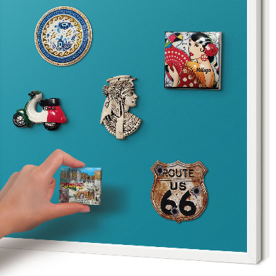 Magnetisch bord voor de muur met witte lijst Koel turkoois