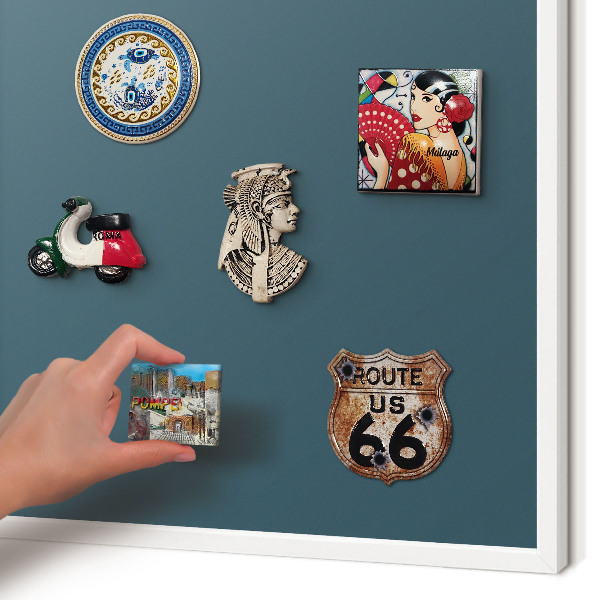 Magnetisch bord voor de muur met witte lijst Donker turkoois