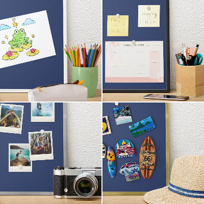 Magnetisch bord voor de muur met witte lijst Levendig marineblauw