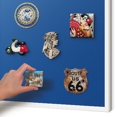 Magnetisch bord van metaal in een witte lijst Donkerblauw