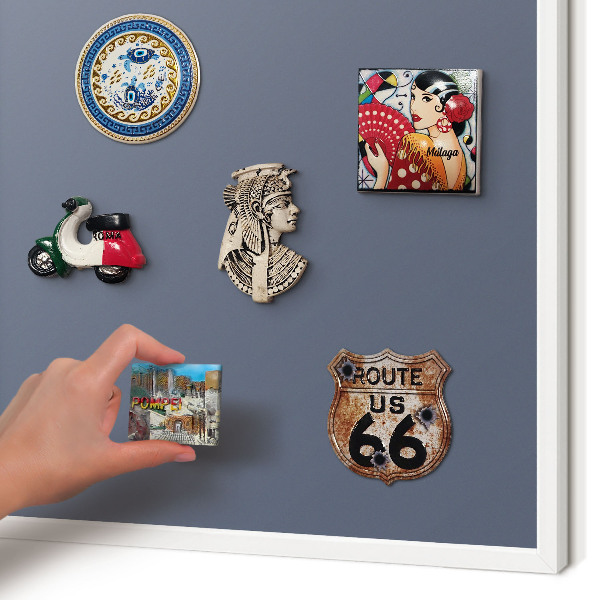 Magnetisch bord voor de muur met witte lijst Koelgrijs