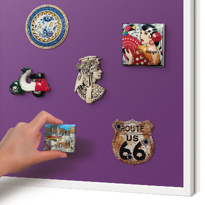 Magnetisch bord voor de muur met witte lijst Sterk paars